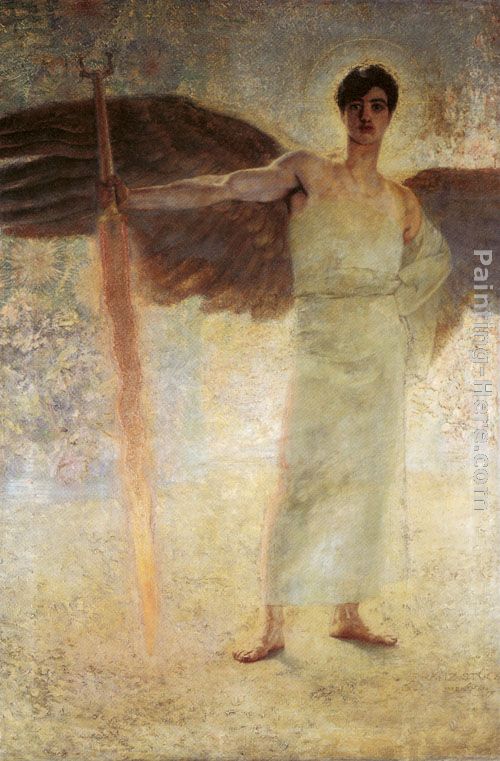 Angel with the Flaming Sword painting - Franz von Stuck Angel with the Flaming Sword art painting